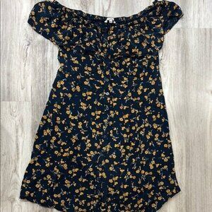 Clock House Navy Floral Off-Shoulder Dress size medium